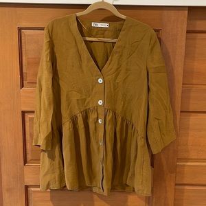 Zara oversized babydoll blouse Size M